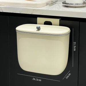 EU Wall-Mounted Kitchen Food Waste Bin Large Capacity Bathroom Hanging High Aesthetic Value Household Garbage Can with Lid256