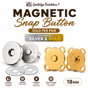MAGNETIC SNAP BUTTON / Magnetic Lock Button 18mm Silver PER PIECE