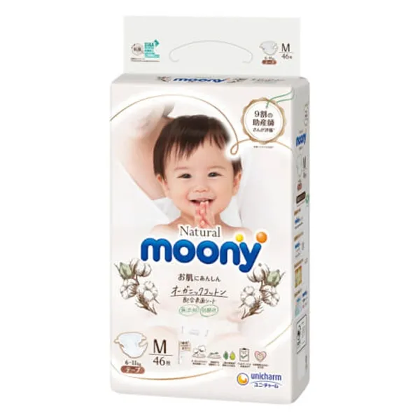 Tã dán Moony Natural (M, 46 miếng)