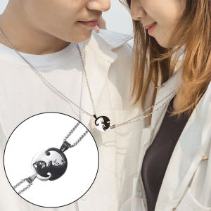 2/1Pcs Fashion Cat Paired Couple Necklaces Stainless Steel Animal Pendant Necklace Matching Friendship Jewelry For Lovers Friends