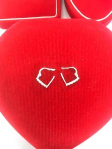 Anting Jepit Mata Baris Perak 925 Sepuh Emas Putih 45.000/pasang