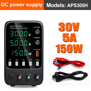 Wanptek ปรับแหล่งจ่ายไฟ DC 30โวลต์10A Lab โปรแกรมหน่วยความจำฟังก์ชั่นม้านั่งแหล่งจ่ายไฟควบคุมแรงดันไฟฟ้าสวิทช์60โวลต์5A