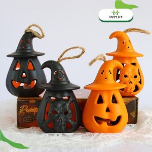 Lồng đèn Halloween đèn bí ngô Halloween bí ngô Halloween trang trí đèn lồng đầu lâu bí ngô ma quái - Happy Life 4U