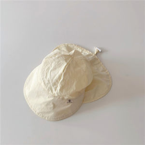 Summer Quick Drying Bucket Hat for Baby Anti-UV Neck Protection Sun Hats Toddler Solid Color Big-brim Kids Fisherman Caps