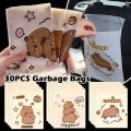 SNJVB1870 30Pcs Capybara Disposable Garbage Bags Cartoon Self Adhesive Desktop Trash Can  Thickened Car Dashboard Trash Bag. 