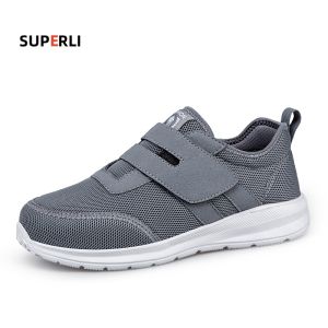 SUPERLI Breathable Walking Shoes for Elderly with Swollen Feet Big Foot Bones Diabetes Shoes - Wide Toe for Thumb Valgus - For Women and Men