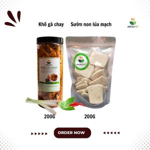 Combo Khô gà lá chanh chay 200g- sườn non chay lúa mạch ăn chay và mặn healthy đều được dễ mix với nhiều món ăn