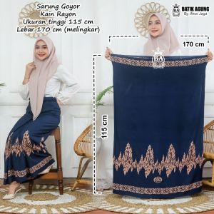 Sarung Santri Putri Katun Goyor Printing Batik Hitam Putih