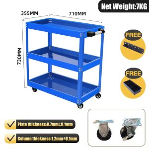 SUMINOE 3 Tier Heavy Duty Metal Tool Trolley Cart with Pegboard Back Panel Mobile Rolling Tool Storage Organizer with Hooks Workshop Auto Repair Garage DIY Hand Tool Cabinet Cart