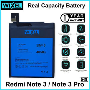 WIXEL ORIGINAL Baterai XiaoMi BM46 Redmi Note 3 / Note 3 Pro Real Capacity Battery 100% HP Handphone BM 46 Batre Batrai