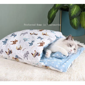 ZZSA 1pc Cats Nest Sleeping Bag for Winter Warmth Removable and Washable Cute Bedding 2Z5B1
