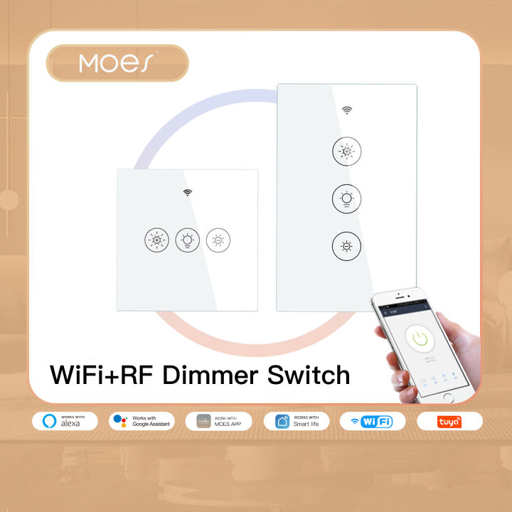 MOES WiFi RF Smart Light Dimmer Switch 2/3Way MuiltiControl Smart Life