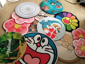 Fruit and vegetable bowl mat bar counter cartoon kitchen drain mat absorbent anti slip mat simple table mat tableware drying mat.