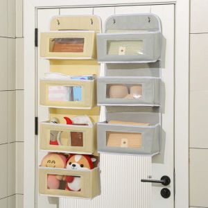 OUREAL 3/4/5 tầng Giá để đồ treo cửa Cửa sổ PVC trong suốt Tiết kiệm không gian Người tổ chức lưu trữ  Bền bỉ Túi đựng đồ phía sau cửa Sử dụng tại nhà