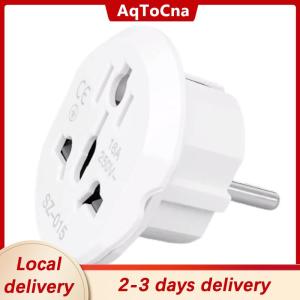 [COD] AqToCna Ship within 24 hours 16A Universal EU Travel Adapter Euro Converter UK US AU To EU AC Power Socket Plug Travel Charger Adapter Converter 250V