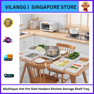 Multilayer Hot Pot Dish Holders White Plastic Kitchen Storage Shelf Tray Collapsible Drain Dish Racks | Multilayer Hot Pot Dish Holders Kitchen Storage Shelf Tray