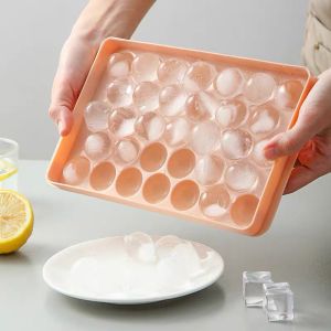 BPA Free Ice Cube Tray Round Cubes Plastic Ice Cube Maker Mold with Lids for Ice Cream Party Whiskey Cocktail Cold Drink [SG SELLER]