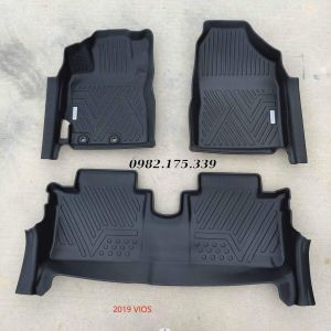 Thảm sàn nhựa 5D TPE tràn viền cho Toyota Vios 2019-2020 2021 2022 2023 2024