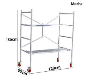 Mocha Heavy Duty Folded Scaffolding Portable Complete Set Folding Ladder Platform Construction Work Stand