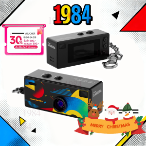 【1984】พวงกุญแจกล้องถ่ายรูปขนาดเล็กพกพาสะดวกสำหรับนักเรียน สไตล์วินเทจ ถ่ายรูปและบันทึกวิดีโอได้ / ของขวัญวันเกิด/สไตล์โปร่งใส