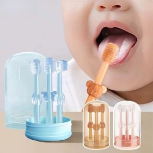 3PCS Baby Silicone Toothbrush Tongue Cleaner Oral Care Set for Newborn Infant Gum Massager