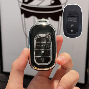 Ốp Chìa Khóa Xe Honda HRV CRV Civic 2023 2024 Mẫu Hợp Kim Phối Da 3 Màu Sang Trọng Tùy Chọn