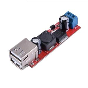 LK247 Mạch sạc điện thoại từ acquy 12V 24V. Mạch hạ áp 5V 3A 2 USB chế sạc điện thoại từ ắc quy xe máy và tấm pin NLMT. Buck DC-DC Lm2596