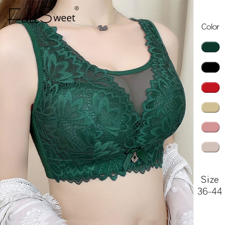 Green Plus Size Lace Bra For Women Full Coverage Big Cup
