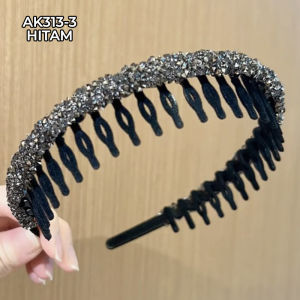 Bando Korea Sirkam Sisir Gerigi Gelombang Manik Kain Bludru Elastis Elegant Aksesoris Kekinian