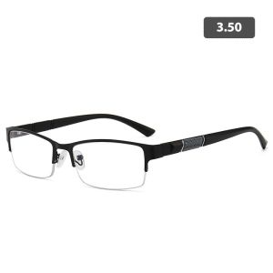 🔥Cc.👍 Reading Glasses Men Half-frame Glasses Business Male Eyeglasses For Old People Titanium Alloy Retro Hyperopia Anti Blue Light Glasses 0 +100 +150 +200 +250 +300 +350 +400