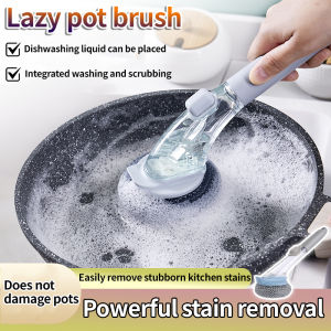 Home Lazy Pot Brush Tool Automatic Liquid Kitchen Cleaning Brush/Lazy kitchen cleaning pot brush dishwashing tool steel ball brush pot/Automatic liquid washing brush for lazy pots and pans