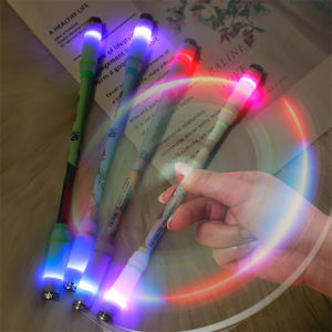 Cartoon Glowing Spinner Adult Stress Relieve Spinning Pen Anti-slip Hand Students Child Stationary Kids Gift with Led Flash