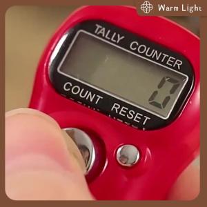 Warm Light เข็มทิศแบบนับจำนวนนิ้ว LED อิเล็กทรอนิกส์แบบใช้มือถือนับจำนวนแบบคลิกเกอร์วงแหวนนับ