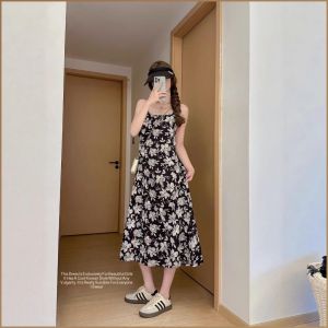 Dress Fashion Elegance Long Skirt Shape Flower Sling Adults Summer