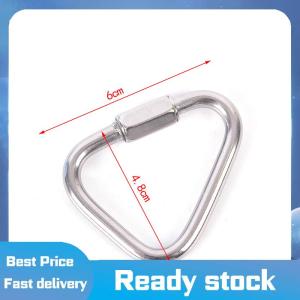 ZMONH🏃🏻♂️🏄🏻♂️ Triangle Carabiner Stainless Steel Keychain Snap Clip Hook Buckle Screw Lock