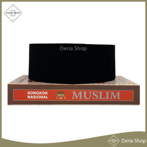 Songkok Hitam MUSLIM AC Tinggi 8 9 10 Cm Peci Sholat Bludru Ukuran Anak Laki Pria Dewasa Santri Pesantren Kopiah Solat Premium Pendek Full Beludru Polos Kopyah Shalat Jumbo Kopeah Nasional Ori Murah Original Songko Item Kopia Kupiah Sonkok Tebal