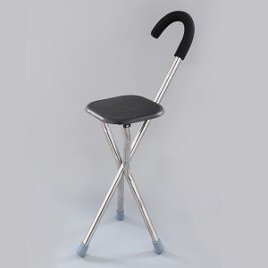 【Sea Horses】Lightweight Bench Cane Old Man Crutches Chair Three-legged Folding Old Person Can Sit Booster Stool Walking Stick Seat Patient Chair Changing Chair Multiple Colour Stack