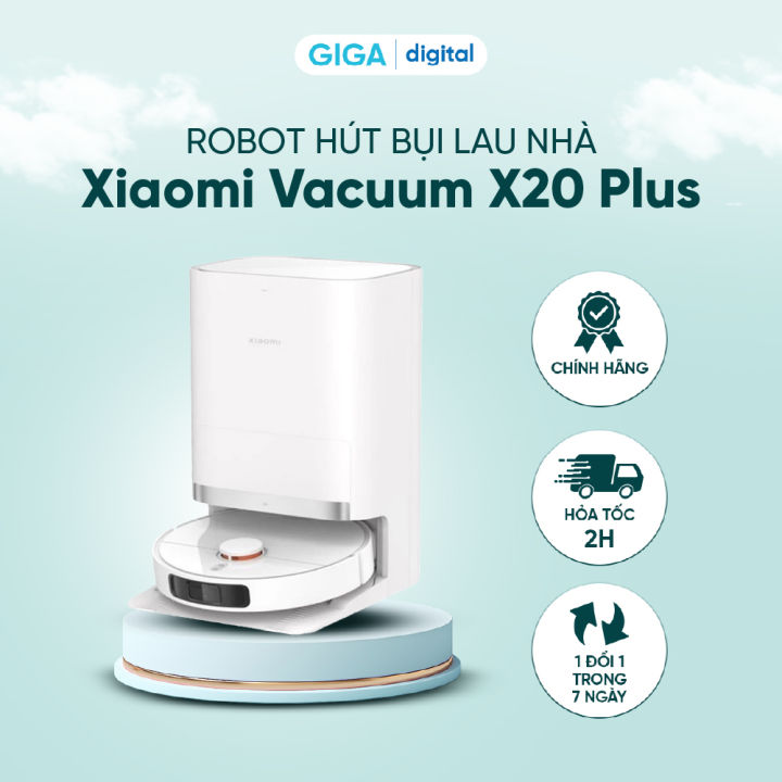 [SIÊU GIẢM GIÁ] Robot hút bụi lau nhà Xiaomi Vacuum X20 Plus - Lực hút 6000Pa - Trạm sạc đa năng hiện đại, hỗ trợ hệ thống bơm xả