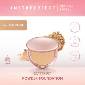 INSTAPERFECT Matte Fit Powder Foundation Indonesia / Bedak Padat 13g / Real Skin Cover Setter / Smooth Matte / Urban Skin Veil / Medium Coverage / Compact / Size Full Set Refill / Shade 11 22 32 33 43 52 / Cosmetic Face Makeup Series / Two Way Cake TWC