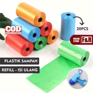 Refill Isi Ulang Kantong Plastik Sampah Popok Diapers Plastik Serbaguna Kecil Untuk Kotoran Hewan Kucing Anjing 1 Roll Isi +- 20 pcs Kantong Sampah Roll Gulungan Taik Binatang Plastik Sampah Ramah Lingkungan Disposable Garbage Bag Go Green