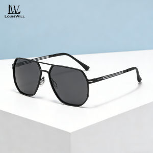 LouisWill Men’s Polarized Sunglasses Double Beam Sunglasses Retro Driving Sunglasses UV400 Clean Vision Sunglasses Cycling Riding Running Glasses for Men