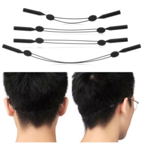 Adjustable Sports Glasses Strap Scalable Silicone Rope Strap Neck Cord Eyewear Lanyard with Anti-Slip Glasses Ear Hook Holder