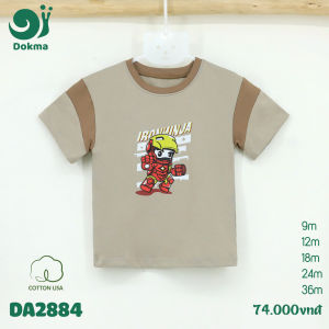 DA2884 Áo cộc tay cotton bé trai Dokma (9-36m) họa tiết ninja - siêu nhân