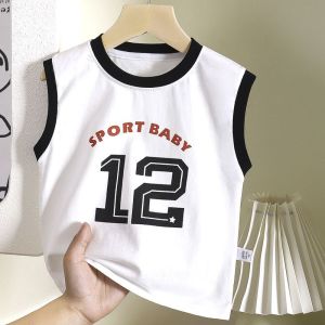 TUmama Trẻ Em Mùa Hè Cotton Không Tay T-Shirt Thể Thao thiết kế hình em bé Thoáng Khí vừa rộng Cho Bé Trai