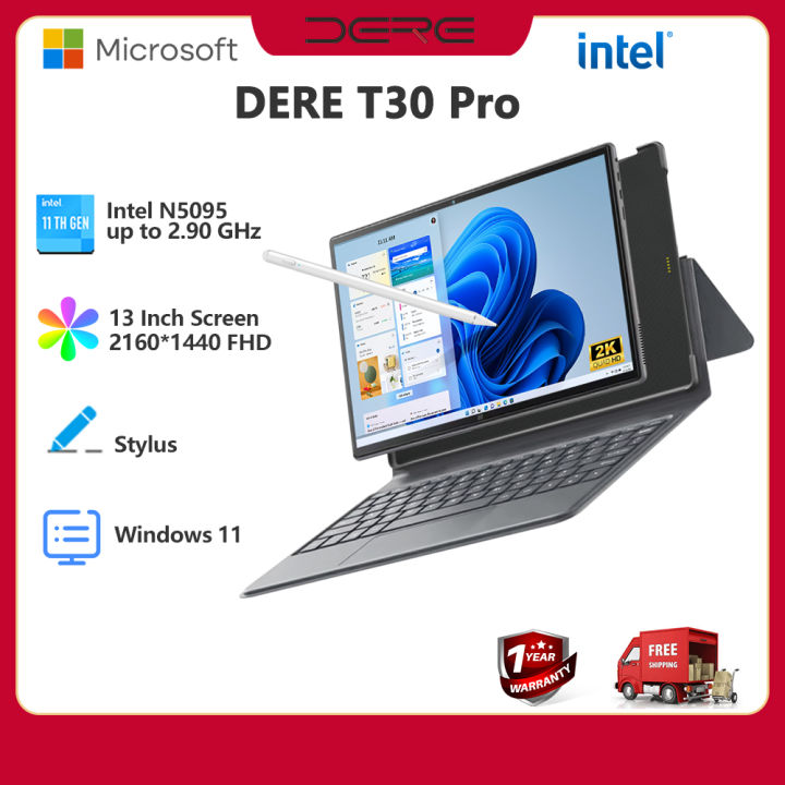 【🔥Keyboard+Stylus】DERE T30 PRO 2-in-1 Laptop 13'' 2K IPS Touch Screen ...