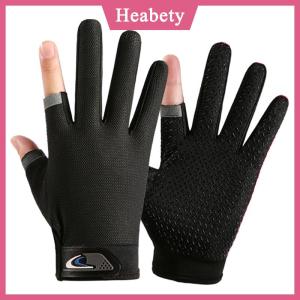 Heabety 1 Đôi Găng tay câu cá thoáng khí chống trượt thể thao ngoài trời bền cắt hai ngón tay