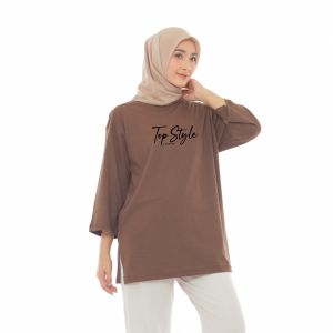 FOREVER CLOTH Kaos Atasan Oversize Wanita Lengan 7/8 Katun Combed 24s Top Style  Fashion
