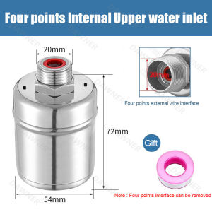 304 stainless steel float valve 4-point thread food grade automatic water level control installed inside for tower tank