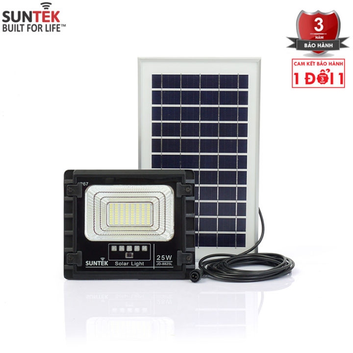 Đèn Pha Năng Lượng Mặt Trời SUNTEK LED Solar Light JD-8825 25W - Hàng Chính Hãng - Bảo hành 3 năm 1 đổi 1