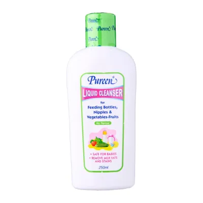 Pureen Liquid Cleanser for Feeding Bottles Nipples & Vegetables-Fruits No Flavour 250ml Bottle Cleaner